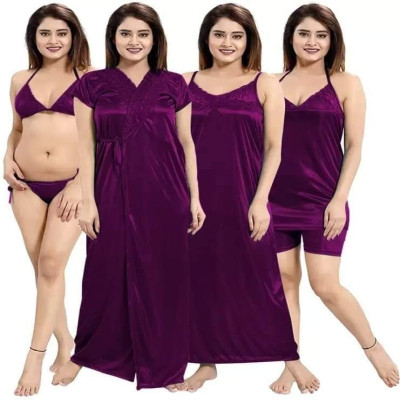 6 Part Night Dress Purple