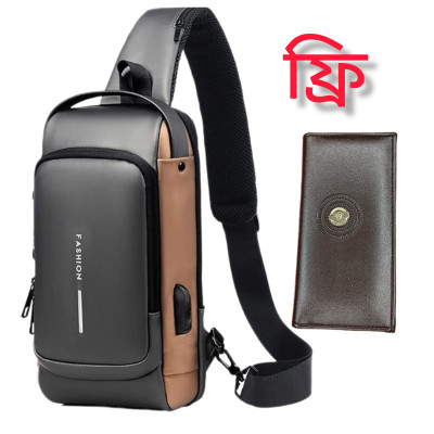 Men Anti-theft Waterproof Crossbody Bag+wallet