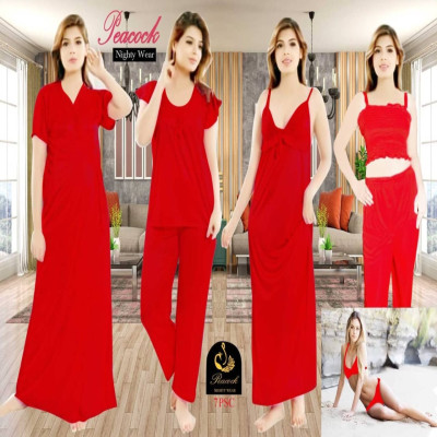 7 Part  Nighty Wear (Red)